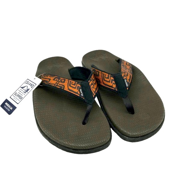 NWT Mens Hawaiian Flip Flop Sandals Mokulua by Island Slipper From Hawaii - Picture 2 of 10